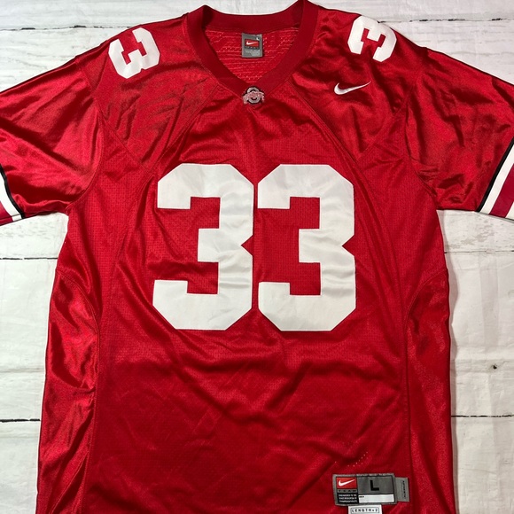 Nike Other - Ohio State Buckeyes Football Jersey Mens Large Red Gray #33 Nike Team Vintage
